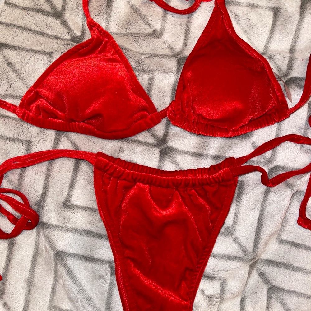 Red velvet swim suit